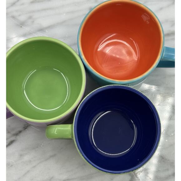 Pagnossin Ceramic Espresso 3 Cups 5 Saucers Mix & Match Colors Made In Italy - Picture 16 of 16